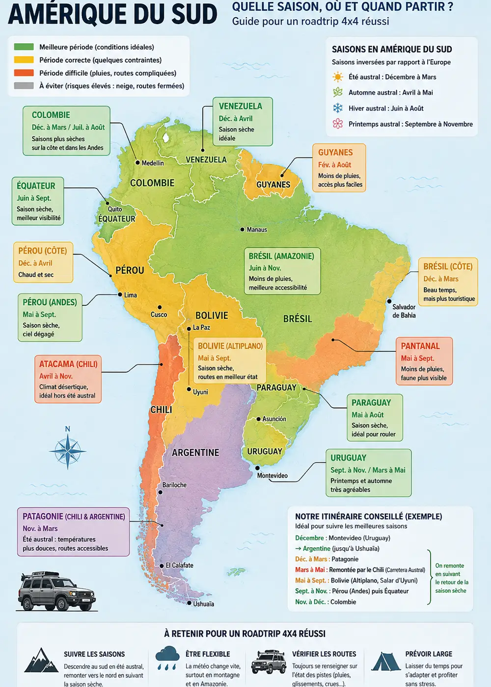 Carte Amérique du Sud